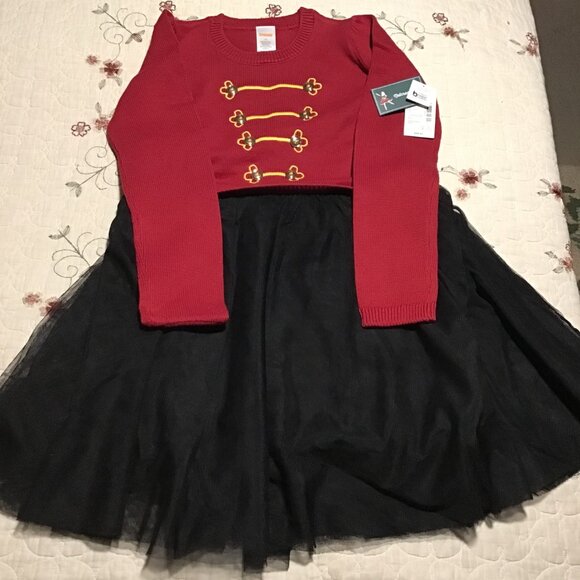 Gymboree Girl's Size 10 Nutcracker Holiday Tutu Sweater Dress--Black & Red--NEW! - Picture 1 of 1